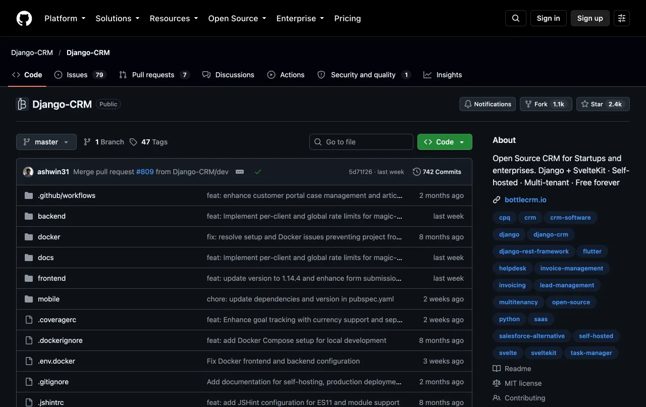 Open Source CRM with BottleCRM