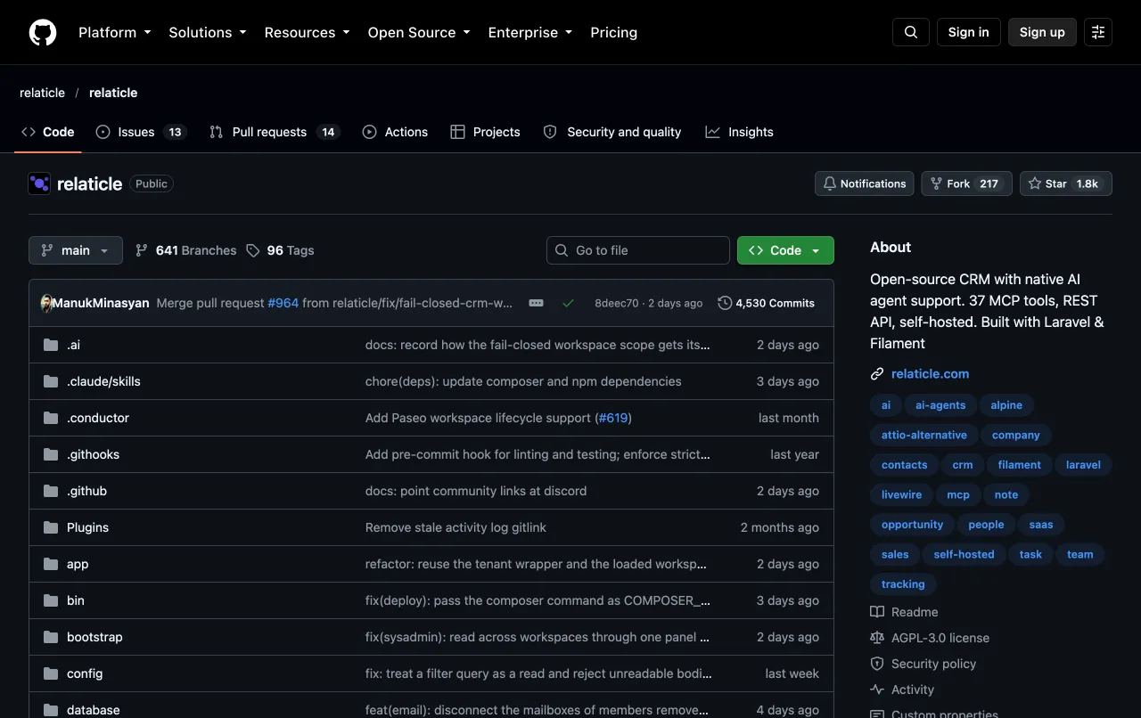 Open Source CRM with Relaticle