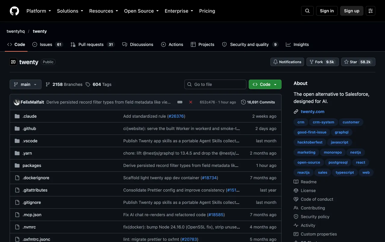 Open Source CRM with Twenty