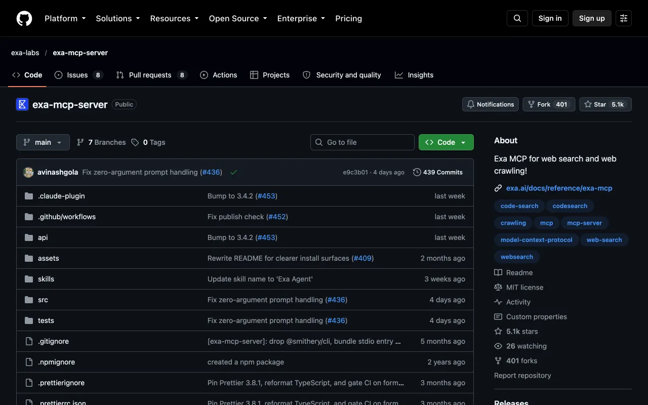 MCP servers for data with Exa